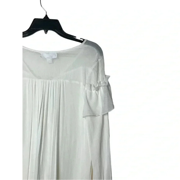 1760. BAND OF GYPSIES LOBG SLEEVE‎ RUFFLED BLOUSE SIZE XSMALL WHITE IN COLOR - Picture 9 of 11